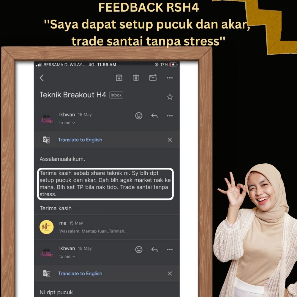 Feedback pelajar RSH4: Saya dapat setup pucuk dan akar, trade santai tanpa stress