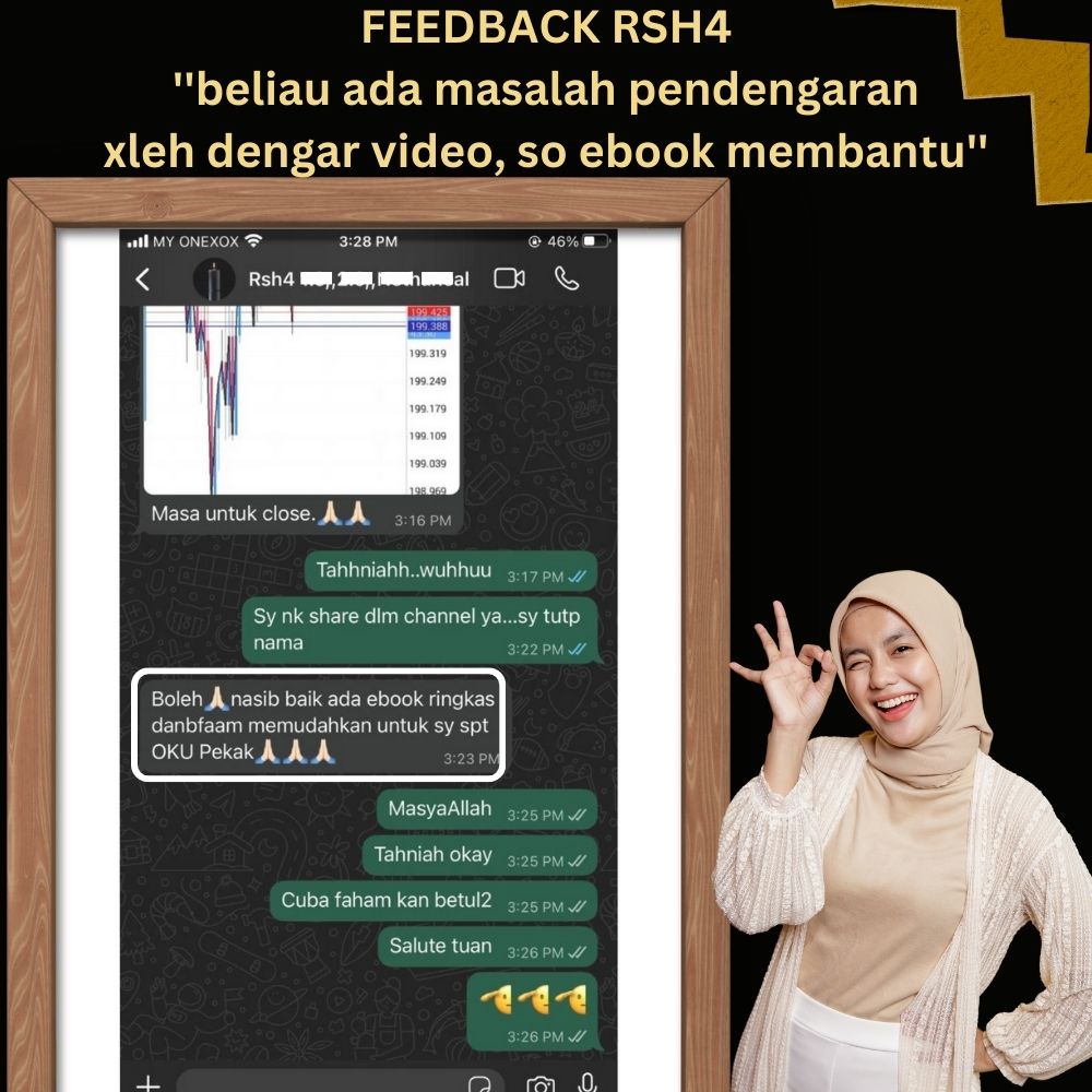Feedback pelajar RSH4: Beliau ada masalah pendengaran, ebook sangat membantu