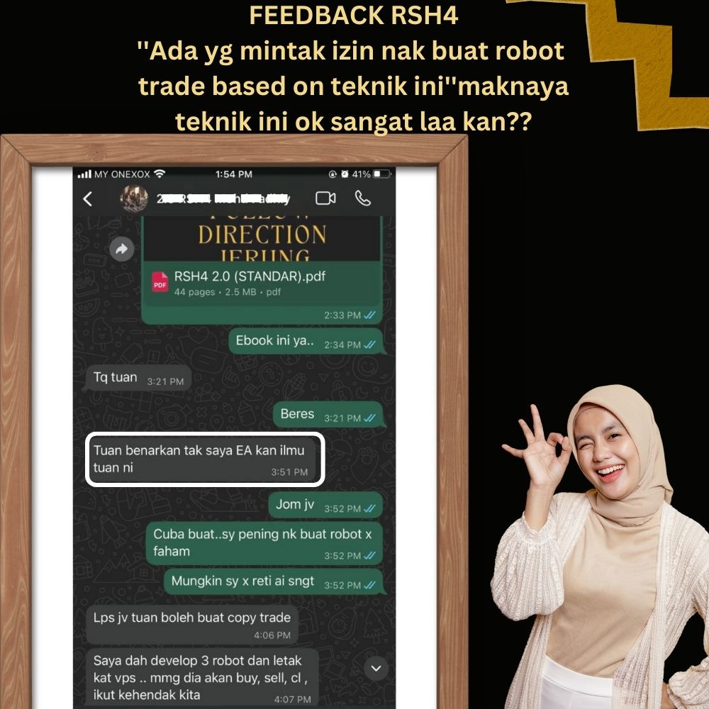 Feedback pelajar RSH4: Ada yang minta izin nak buat robot trade based on teknik ini