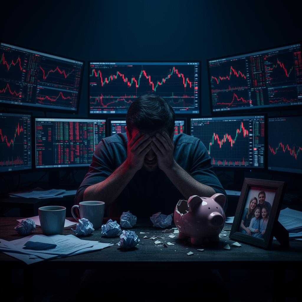 Trader yang stres dan emosi akibat kerugian trading